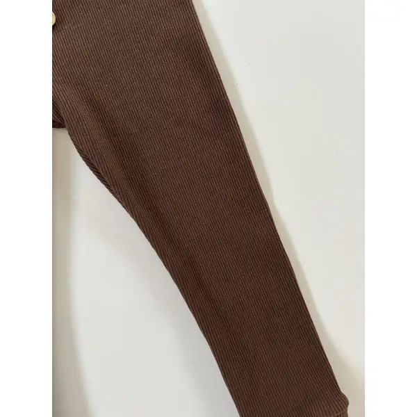 LEGGINSY PRĄŻKOWANE - CLASSIC - KAKAO