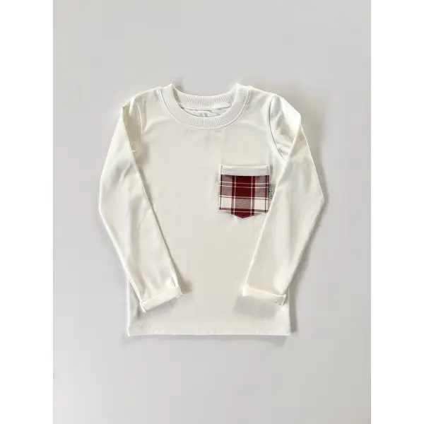 KOMPLET BLUZKA Z KIESZONKĄ + JOGGERY W KRATĘ BURGUND Z KIESZONKAMI