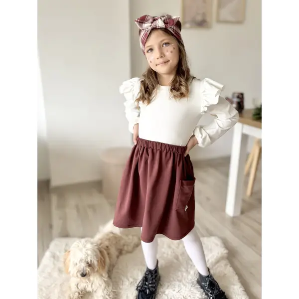 SPÓDNICZKA DORKA Z KIESZONKĄ BURGUND