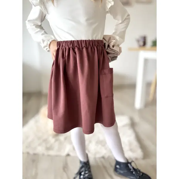 SPÓDNICZKA DORKA Z KIESZONKĄ BURGUND