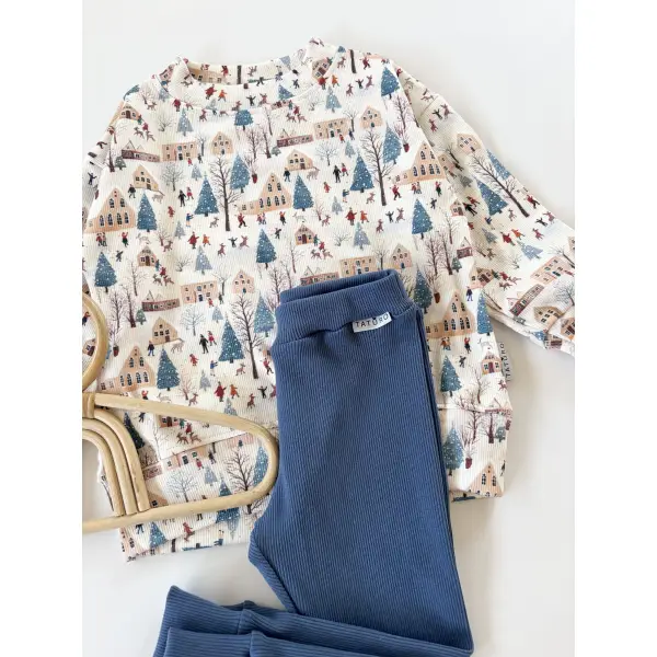 KOMPLET BLUZA PRĄŻKOWANA WINTER CITY +LEGGINSY PRĄŻKOWANE GRANAT