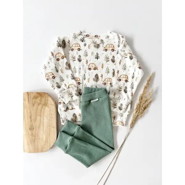 KOMPLET BLUZA PRĄŻKOWANA CARS + LEGGINSY PRĄŻKOWANE KAKTUS