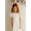 SUKIENKA DZIEWCZĘCA SUBTELNE PIÓRKA BIAŁA