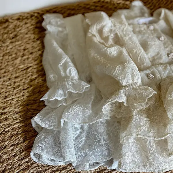 KOMPLET KORONKOWY DLA DZIEWYCZNKI - WANILIA