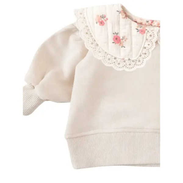 BLUZA DRESOWA Z KOŁNIERZYKIEM W KWIATY