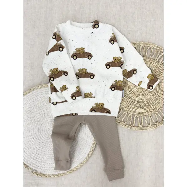 Bluza Misie Ecru + Legginsy Latte - zgrywus.net