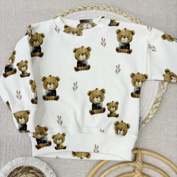 BLUZA OVERSIZE prążkowana sweet bears - zgrywus.net